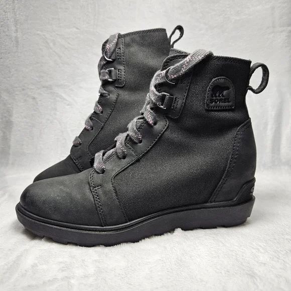 Sorel Evie II NW Lace Waterproof Hidden Wedge Boots - Women's Size 7 - Picture 2 of 9